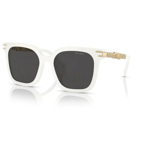 Miu Miu Accessories - Miu Miu MU13WS 1425S0 55 Sunglasses White Frame Gray Lens